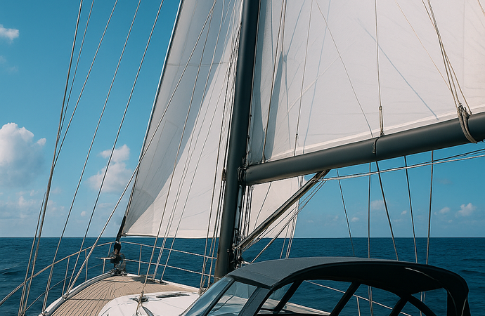 Segelboot mit gesetzten Segeln