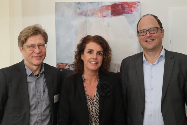 Die Betriebsleitung: von links Prof. Dr. Hans-Jörg Assion, Yvonne Acclair, Prof. Dr. Jens Bothe