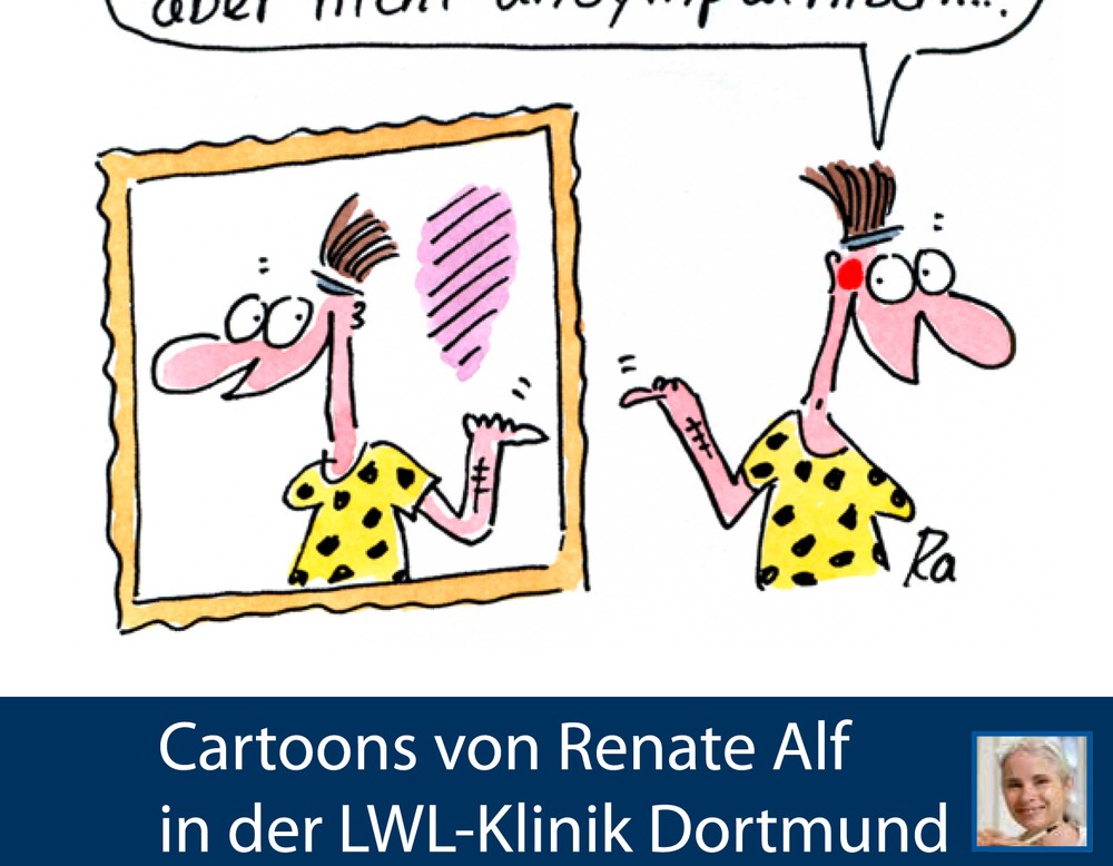 Auzsstellungsheft mit einem Cartoon von R. Alf.