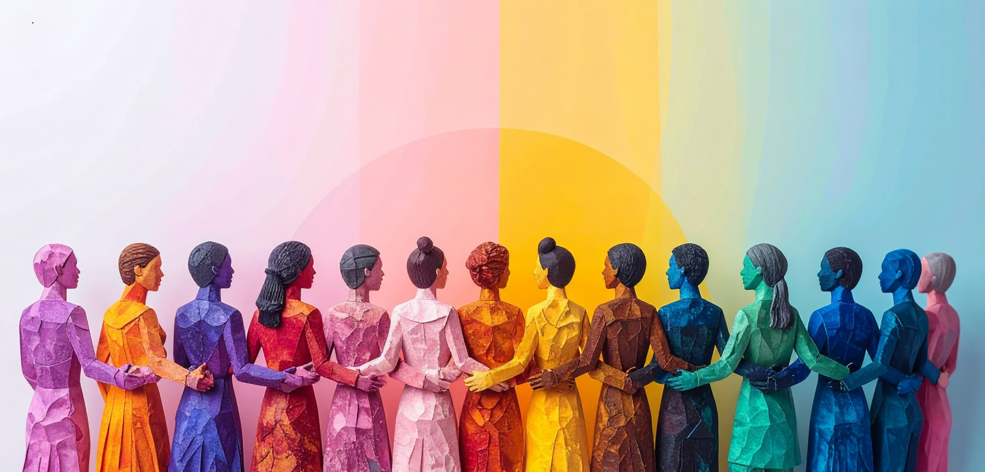bunte Wand mit Menschen
